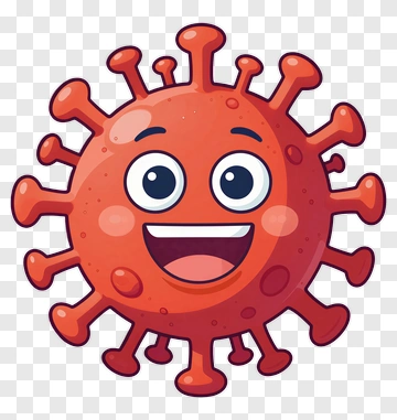 Cartoon Virus Character With A Happy Face PNG