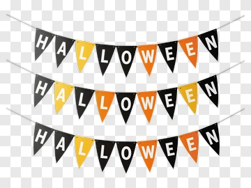 Halloween Banner With Colorful Flags PNG
