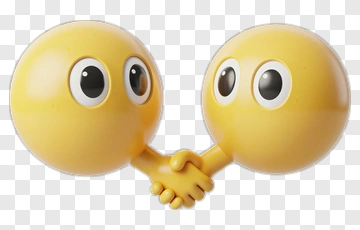 Cartoon Smiley Faces Shaking Hands PNG