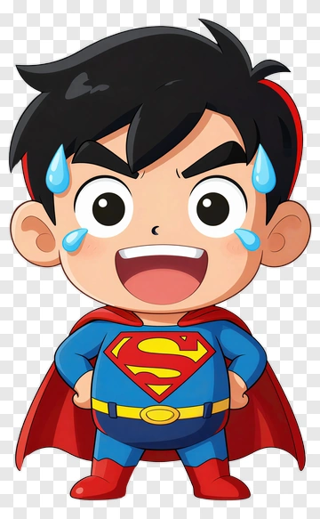 Cartoon Superhero Boy Smiling PNG