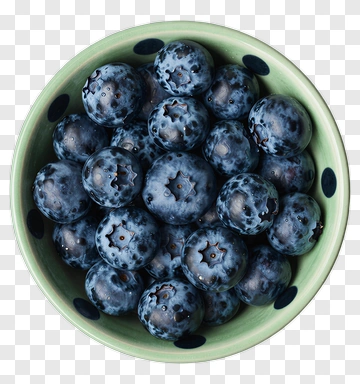 Fresh Blueberries In A Green Bowl PNG