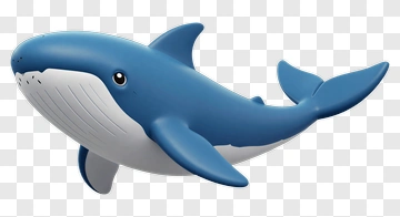 Cartoon Blue Whale PNG