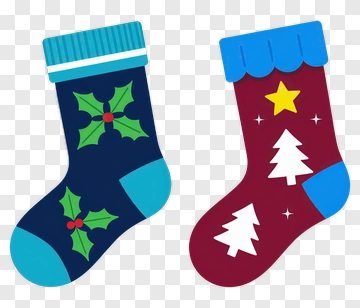 Christmas Stockings With Holiday Decorations PNG