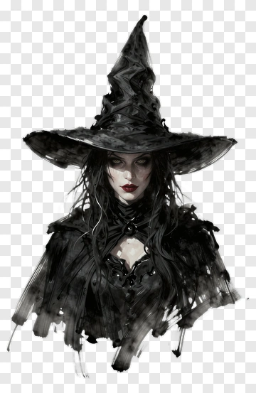 Dark Witch With A Pointed Hat PNG
