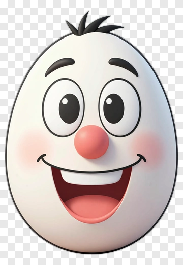 Cartoon Egg Character With A Happy Face PNG