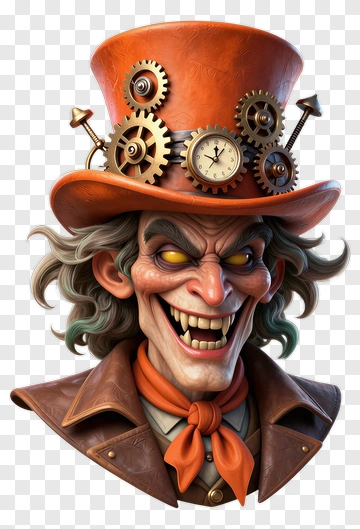 Steampunk Character With Clockwork Hat PNG