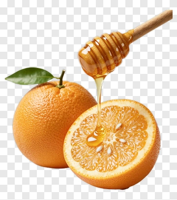 Fresh Orange With Honey Dripping PNG