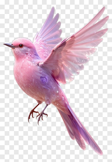 Colorful Bird With Pink And Purple Wings PNG
