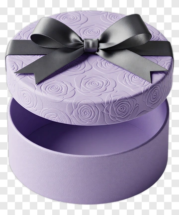 Purple Gift Box With Black Ribbon PNG