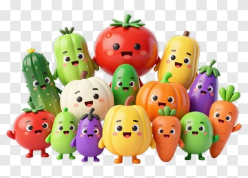 Cartoon Vegetables Group PNG