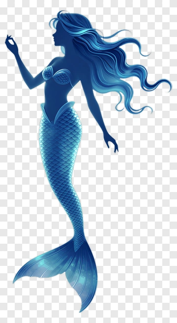 Mermaid With Flowing Hair PNG