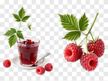 Raspberry Juice With Fresh Raspberries PNG