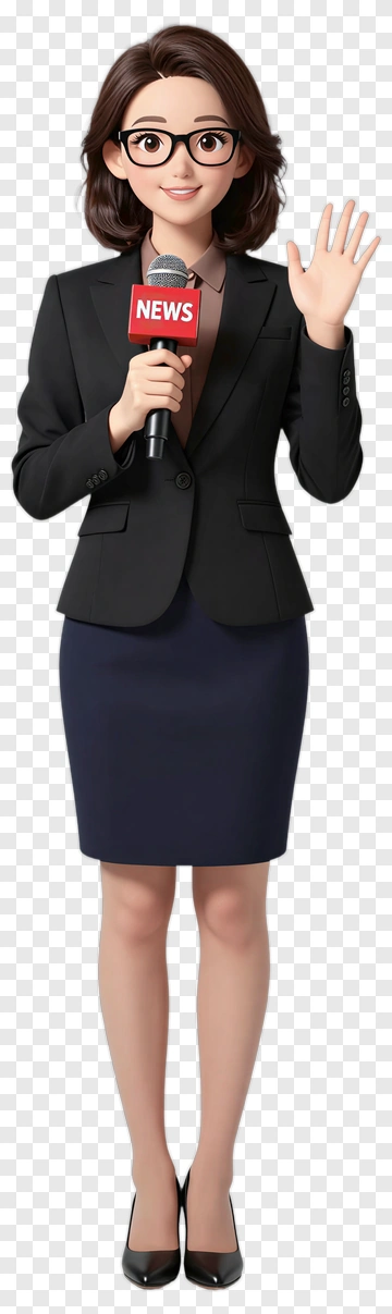 News Presenter Holding A Microphone PNG