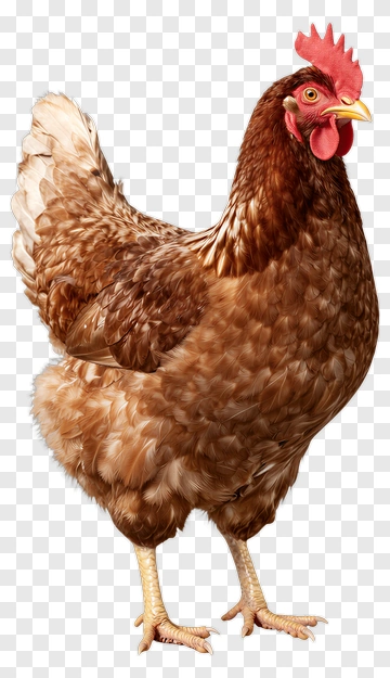 Brown Chicken Standing Proudly PNG