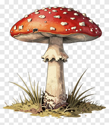 Red Mushroom With White Spots PNG