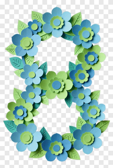 Floral Number Eight Decoration PNG