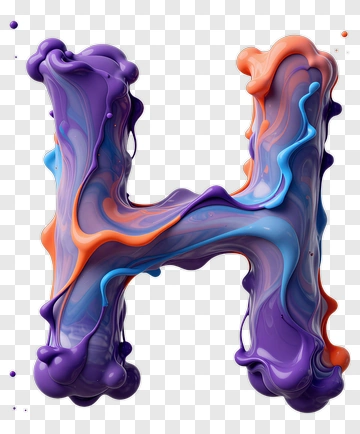 Colorful Letter H In Fluid Design PNG