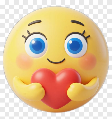 Smiling Emoji Holding A Heart PNG