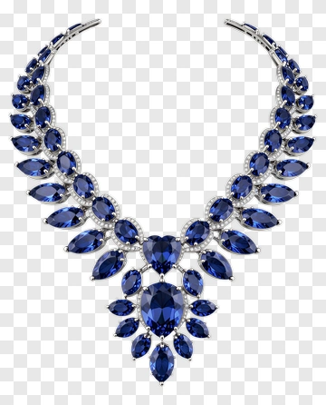 Elegant Blue Sapphire Necklace PNG