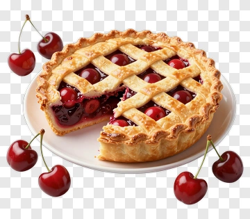 Cherry Pie On A Plate PNG