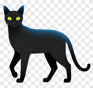 Cartoon Black Cat PNG