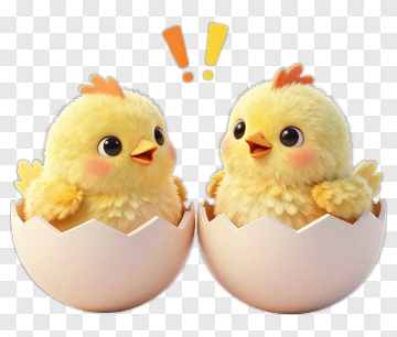 Cartoon Chicks Hatching From Eggs PNG