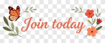 Join Today With Butterfly And Flowers PNG