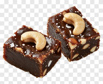 Chocolate Fudge With Cashews PNG