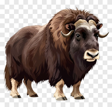 Musk Ox Standing In A Natural Pose PNG