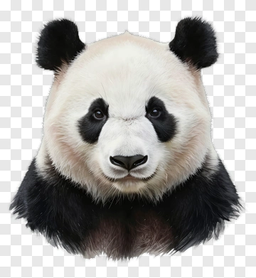Realistic Panda Face PNG