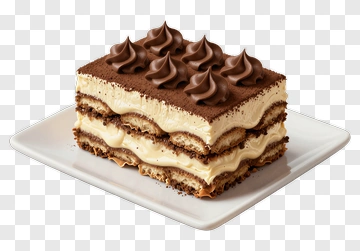 Delicious Tiramisu Dessert On A Plate PNG