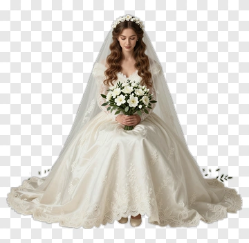 Bride Holding A Wedding Bouquet PNG