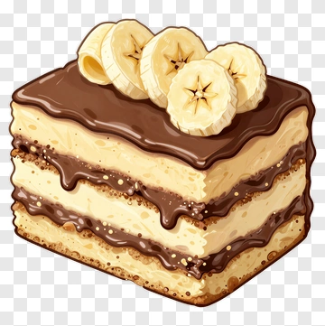 Chocolate Banana Cake Slice PNG