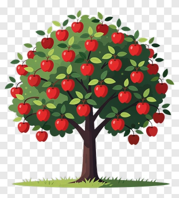 Colorful Apple Tree PNG
