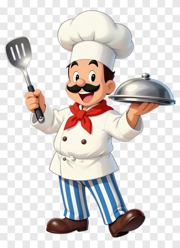 Chef Holding A Serving Tray PNG