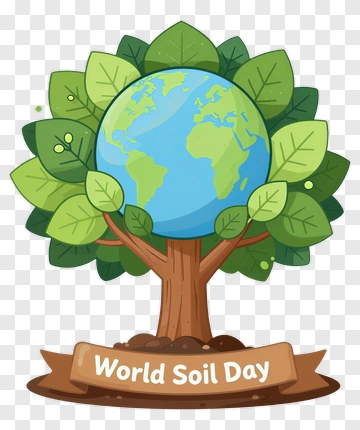 Cartoon Tree With Earth And World Soil Day Banner PNG