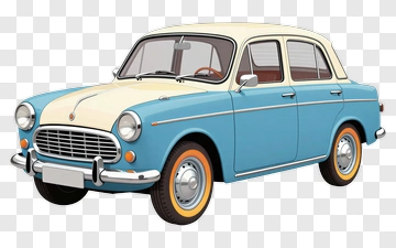 Vintage Blue Car PNG