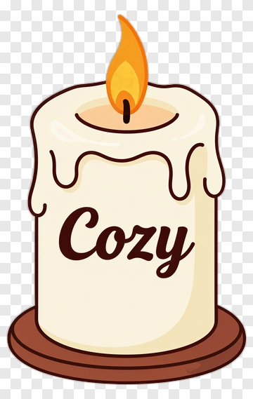 Cozy Candle With Flame PNG