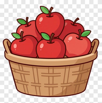 Basket Of Red Apples PNG