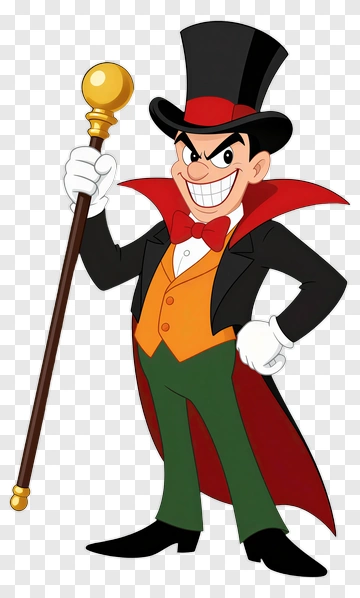 Cartoon Magician With A Wand PNG
