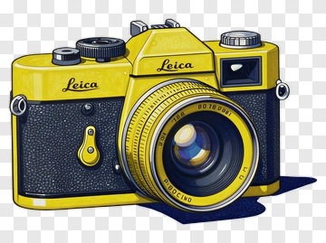 Vintage Yellow Leica Camera PNG