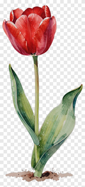 Red Tulip Flower PNG