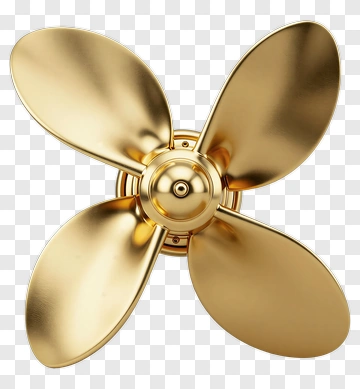 Gold Ceiling Fan Propeller PNG
