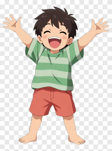 Happy Boy With Open Arms PNG