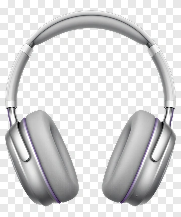 Wireless Headphones With Purple Accents PNG