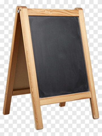 Wooden A-Frame Chalkboard PNG