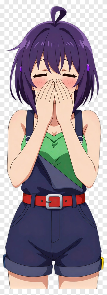 Happy Girl Covering Her Face PNG