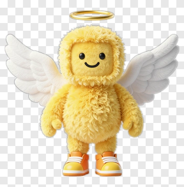 Cute Yellow Angel Plush Toy PNG