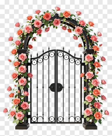 Floral Archway Gate PNG