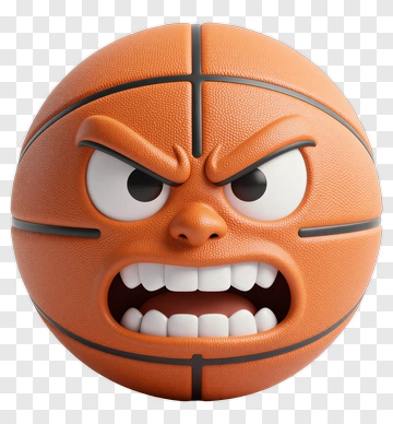 Angry Basketball With A Cartoon Face PNG